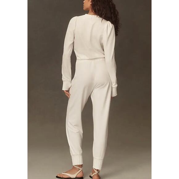 Anthropologie Sundays TORY Lounge Knit Jumpsuit | Sz S, Cream White NEW $211 - Picture 3 of 10